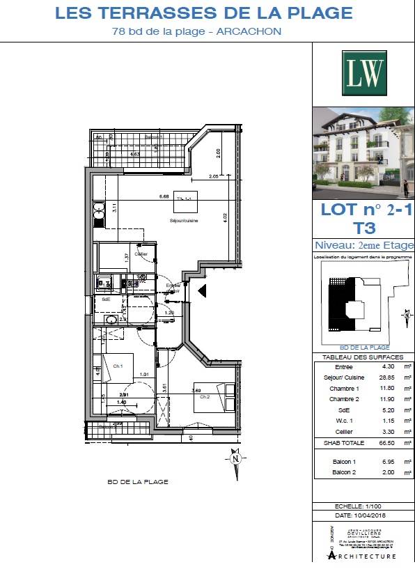 Acheter un appartement neuf T3 avec balcon et parking dans une résidence neuve à Arcachon