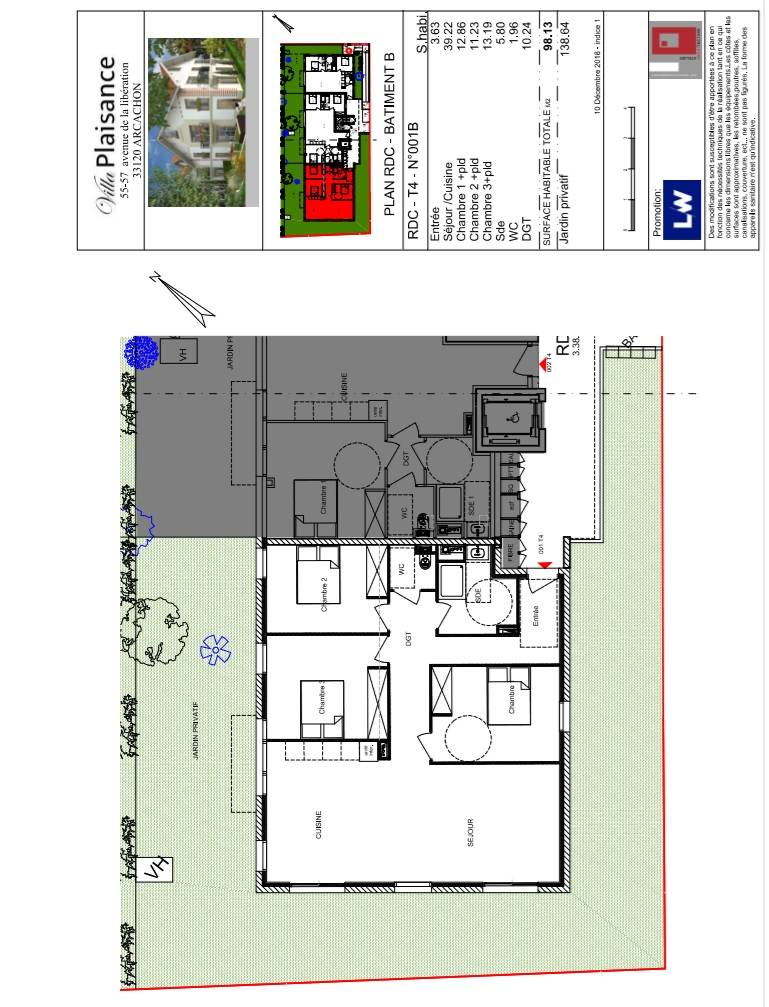 Vente appartement T4 neuf à Arcachon Aiguillon avec jardin privatif